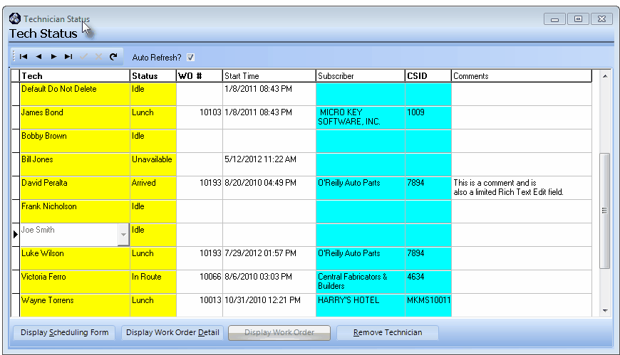 HelpFilesTechnicianStatusForm